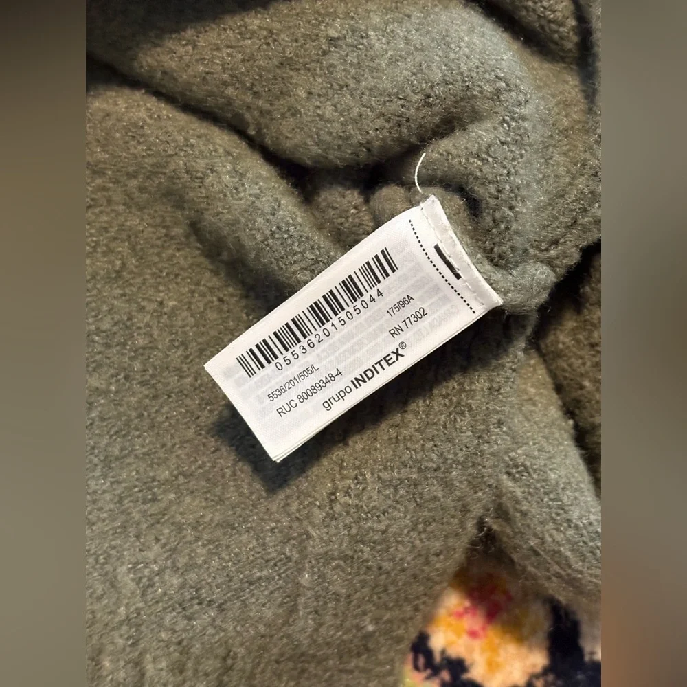 Zara Green Cardigan with Side Slits - Picture 6 of 6
